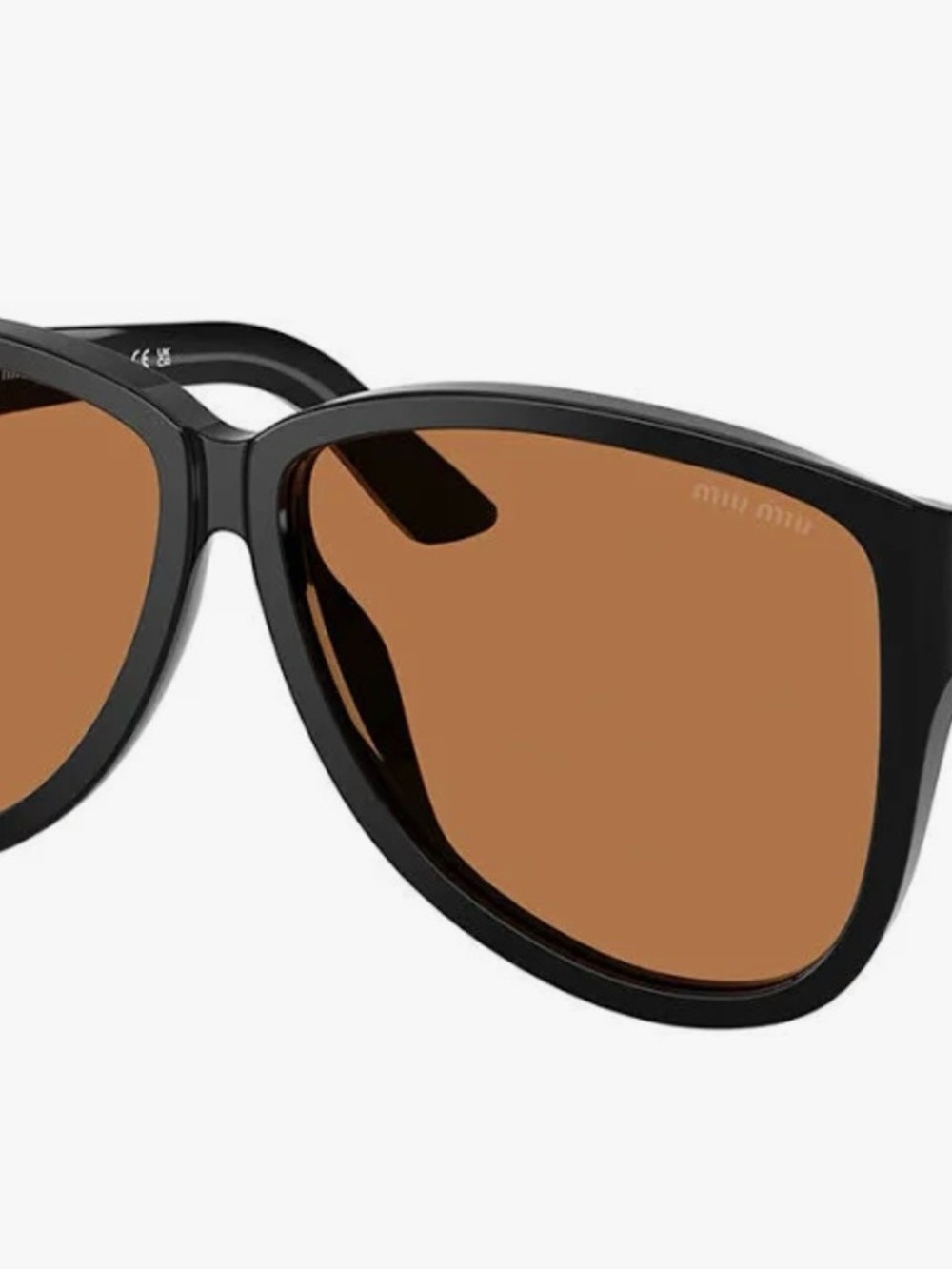 Miu Miu Black Acetate Sunglasses with Brown Lenses